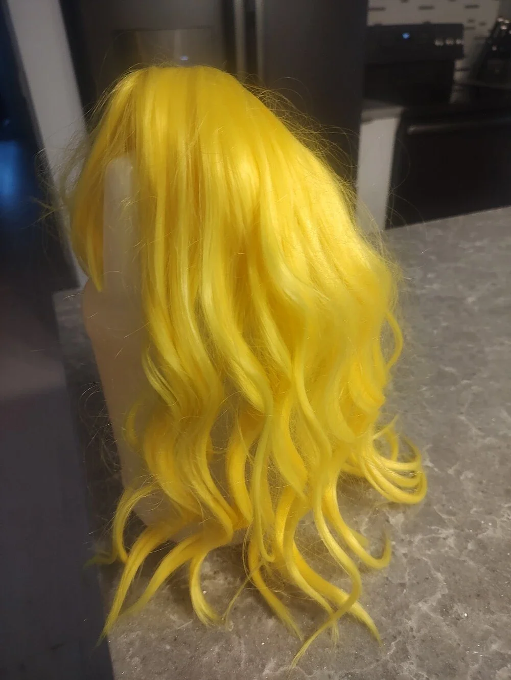 Yellow Wig New with head netting